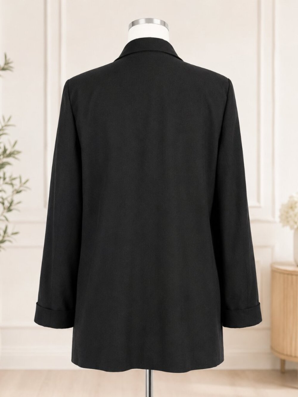 Sag Harbor Women’s Black Longline Blazer Size 12 Like New - Picture 3 of 6
